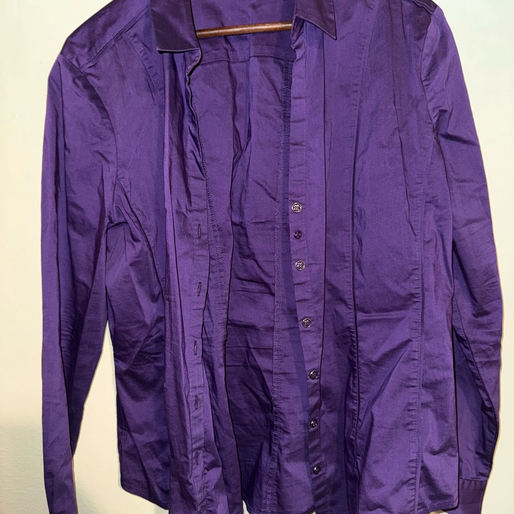 New York & Company Purple Lightweight Shirt